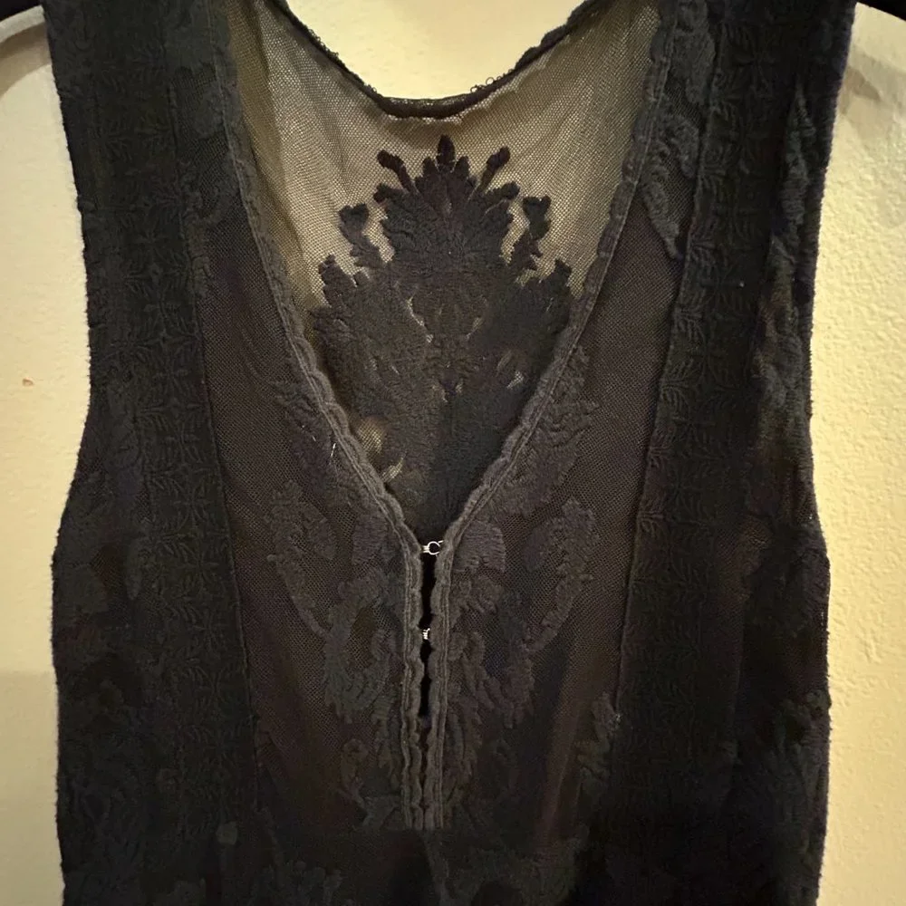 Free People Little Black Lacey Dress - Picture 3 of 4